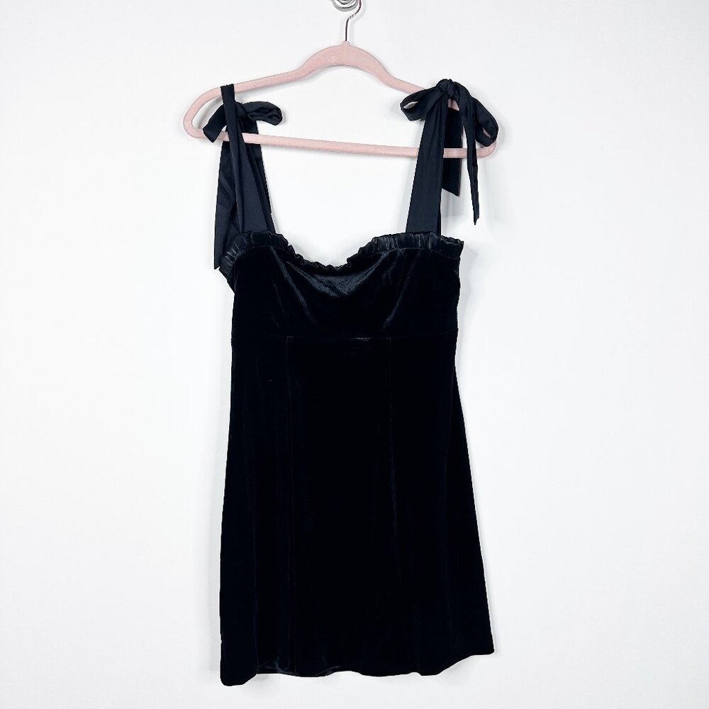 2/$30 NWT Danielle Bernsten Velvet Mini Ruffle Apron Cocktail LBD #A1591- 92 - Picture 3 of 9